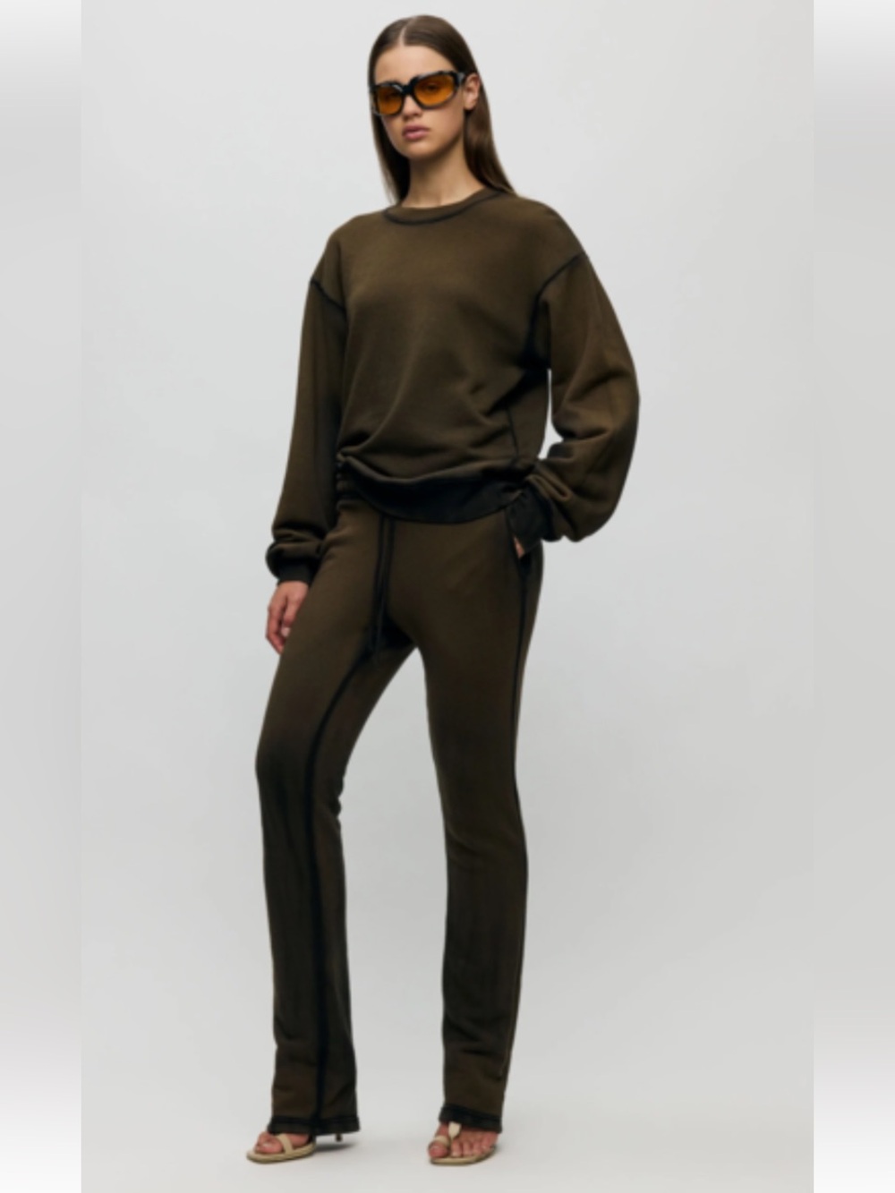Cotton Citizen Brooklyn Trouser Brown Distressed Washed High Rise Skinny Fit